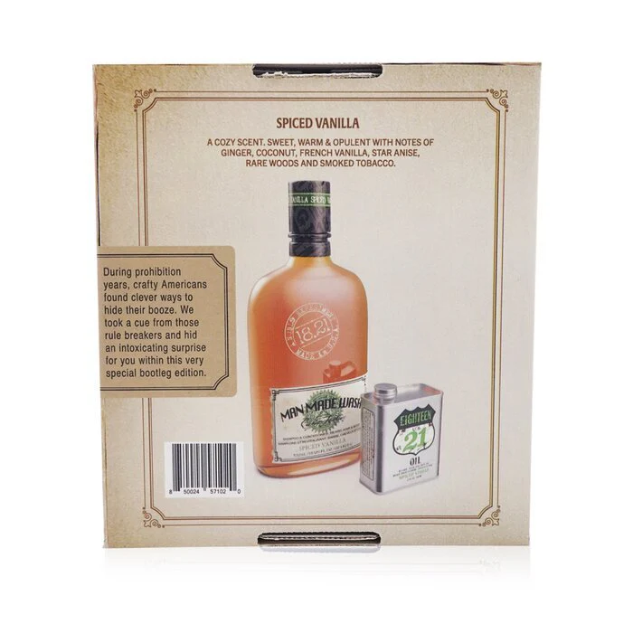 18.21 Man Made Book of Good Grooming Gift Set Volume 4: Spiced Vanilla (Wash 532ml + Oil 60ml) 2pcs - Image 3