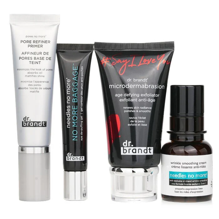 25 Years Of Dr. Brandt Kit: Microdermabrasion 60g+ Wrinkle Smoothing Cream 15g+ Pore Refiner Primer 30ml+ No More Baggage 15g 4pcs - Image 2