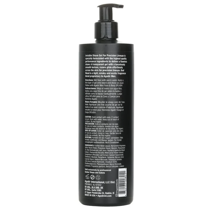 Agadir Argan Oil Agadir Men Invisible Shave Gel - Oud Wood 473ml/16oz - Image 3