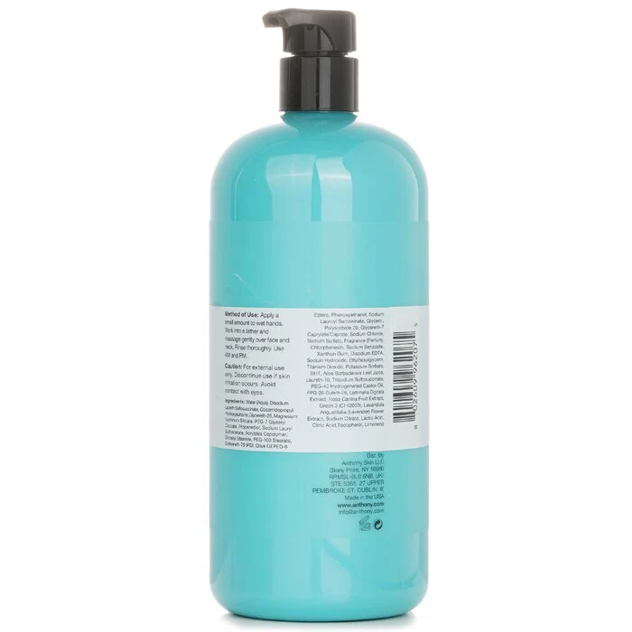 Anthony Logistics For Men Algae Facial Cleanser (Normal To Dry Or Sensitive Skin) 946ml - Image 3