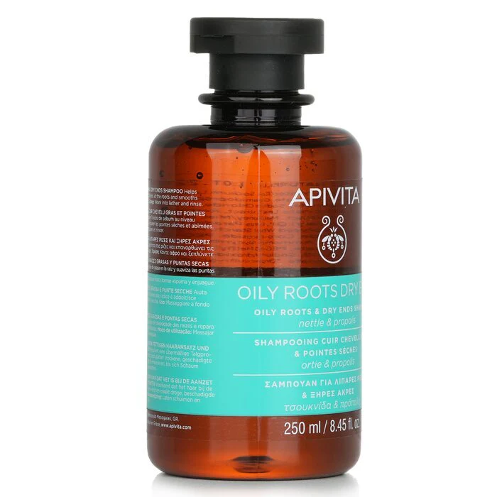 Apivita Oily Roots & Dry Ends Shampoo with Nettle & Propolis 250ml/8.45oz - Image 2