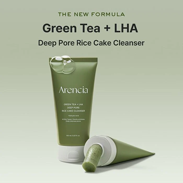 Arencia Green Tea + LHA Deep Pore Rice Cake Cleanser 150g - Image 2