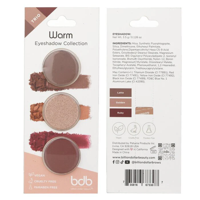 Billion Dollar Brows Eyeshadow Collection Trio - #Warm 3.5g/0.126oz - Image 3