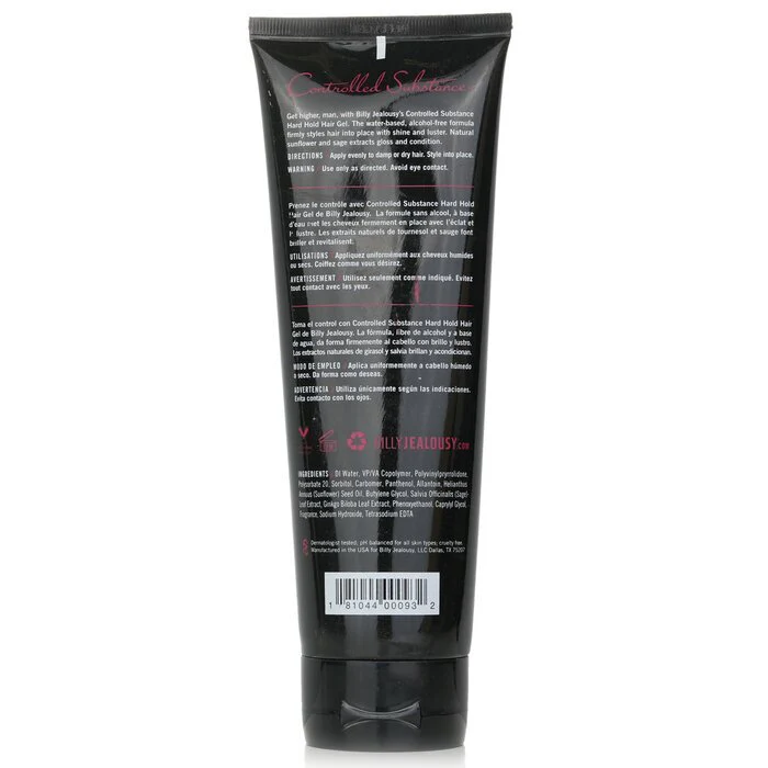 Billy Jealousy Controlled Substance Hard Hold Gel (High Shine) 250ml/8.4oz - Image 3