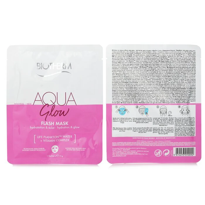 Biotherm Aqua Glow Flash Mask 1sachet - Image 3