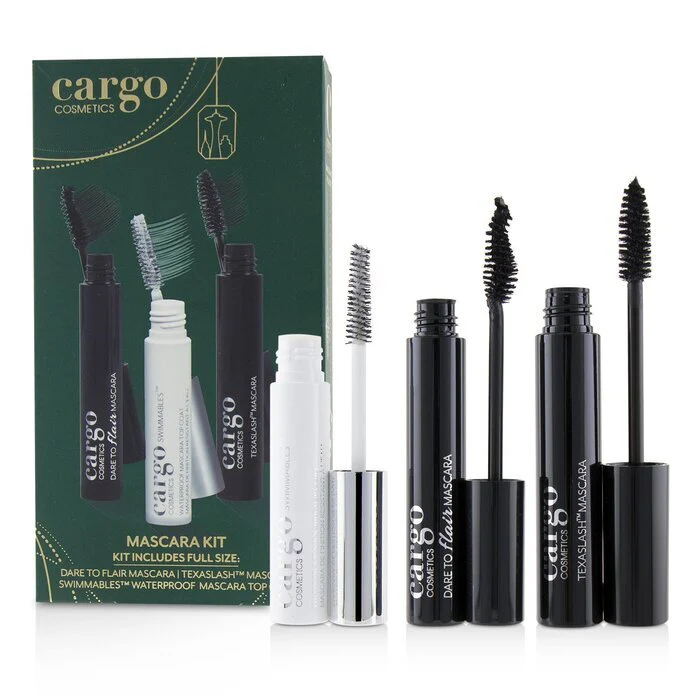 Cargo Mascara Kit: 1x Dare To Flair Mascara, 1x Texalash Mascara, 1x Swimmables Waterproof Mascara Topcoat 3pcs - Image 2
