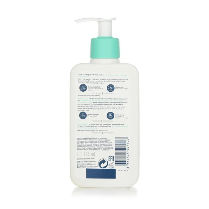 CeraVe Foaming Cleanser For Normal to Oily Skin 236ml/8oz - Image 3