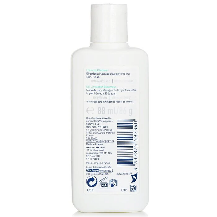 CeraVe Foaming Cleanser For Normal To Oily Skin 88ml/3oz - Image 3