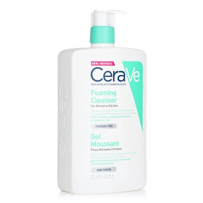 CeraVe Foaming Cleanser For Normal to Oily Skin (With Pump) 1000ml/33.8oz - Image 2