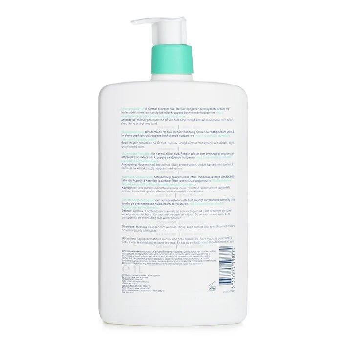CeraVe Foaming Cleanser For Normal to Oily Skin (With Pump) 1000ml/33.8oz - Image 3