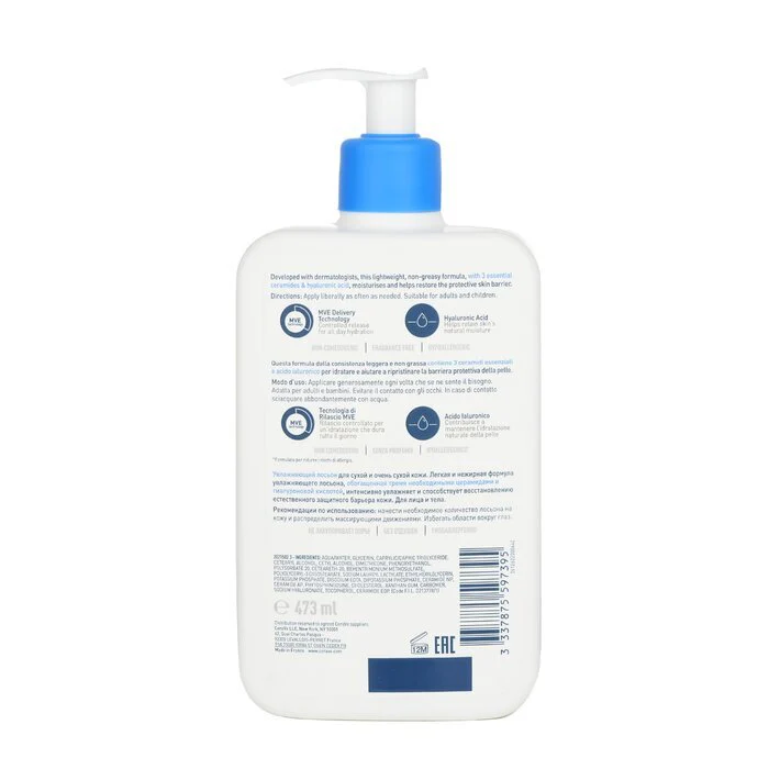 CeraVe Moisturising Lotion For Dry To Very Dry Skin 473ml/16oz - Image 3