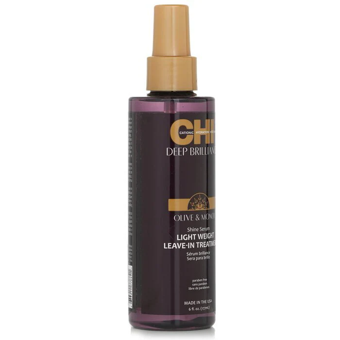 CHI Deep Brilliance Olive & Monoi Shine Serum Light Weight Leave-In Treatment 178ml/6oz - Image 2
