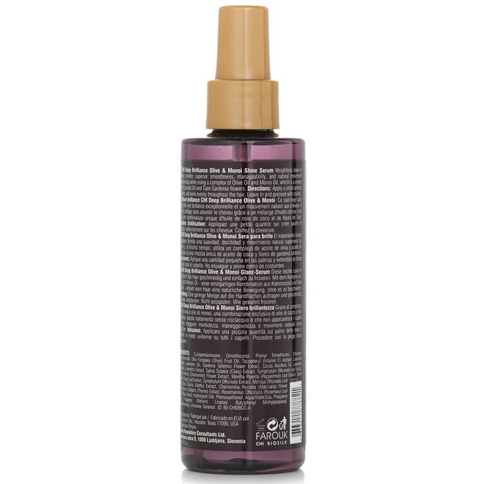CHI Deep Brilliance Olive & Monoi Shine Serum Light Weight Leave-In Treatment 178ml/6oz - Image 3