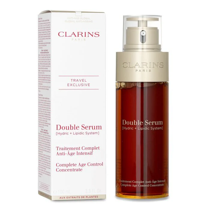 Clarins Double Serum (Hydric + Lipidic System) Complete Age Control Concentrate 100ml/3.3oz - Image 2