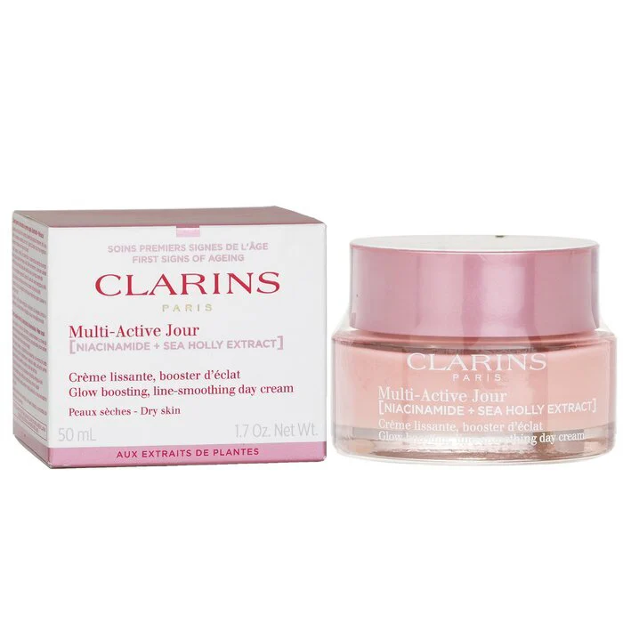 Clarins Multi-Active Jour( Niacinamide+Sea Holly Extract) Glow Boosting Line-Smoothing Day Cream Dry Skin 50ml - Image 2