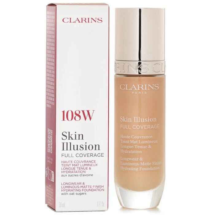 Clarins Skin Illusion Full Coverage Foundation - 108W 30ml - Image 2