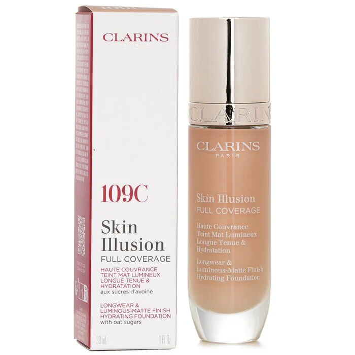Clarins Skin Illusion Full Coverage Foundation - 109C 30ml - Image 2