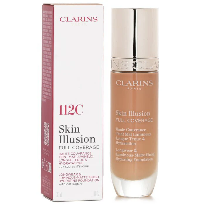 Clarins Skin Illusion Full Coverage Foundation - 112C 30ml - Image 2
