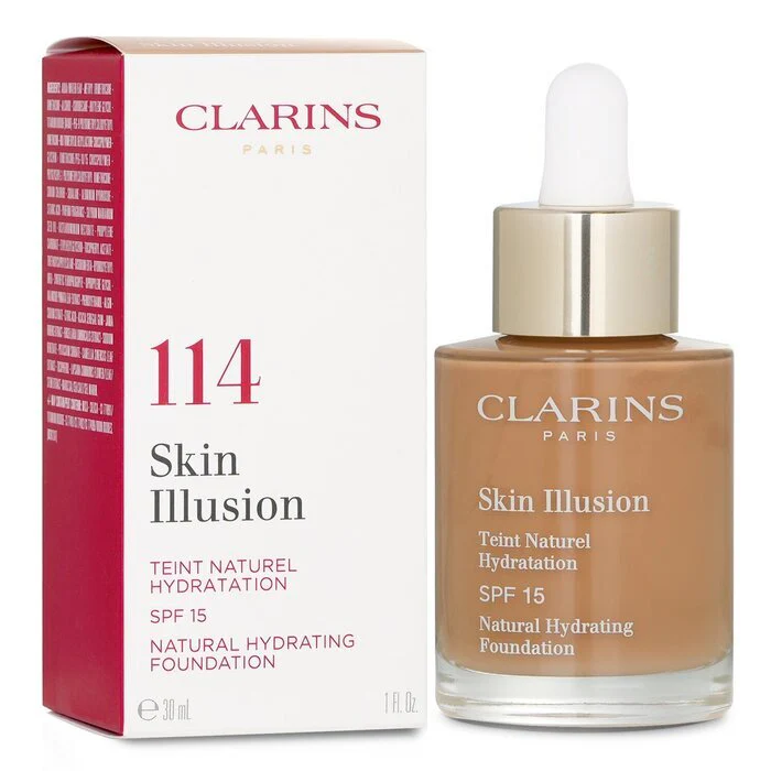 Clarins Skin Illusion Natural Hydrating Foundation SPF 15 # 114 Cappuccino 30ml/1oz - Image 2