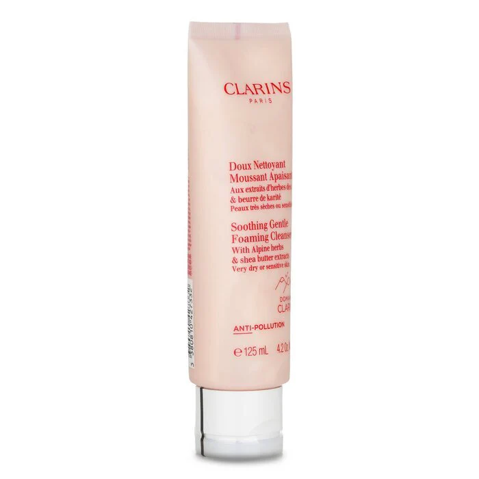 Clarins Soothing Gentle Foaming Cleanser with Alpine Herbs & Shea Butter Extracts - Very Dry or Sensitive Skin 125ml - Image 2