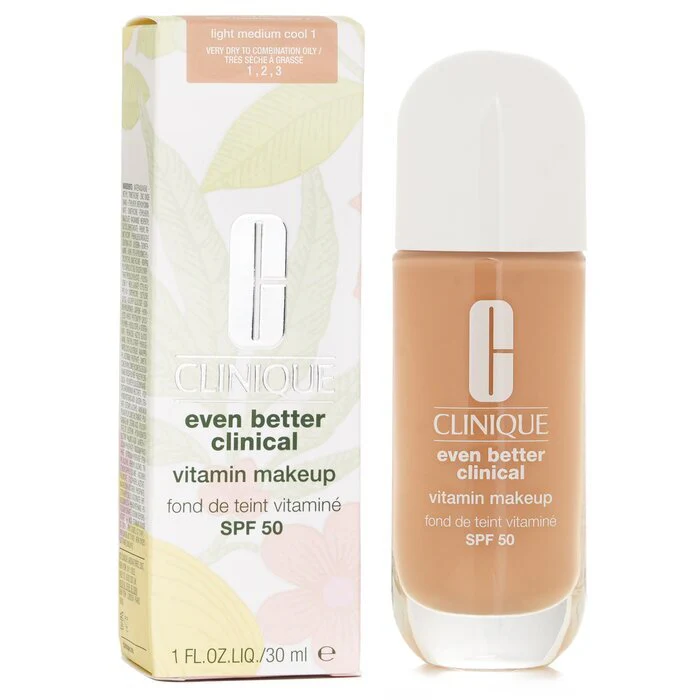 Clinique Even Better Clinical Vitamin MakeUp Foundation SPF 50 -  1 Light Medium Cool 30ml - Image 2