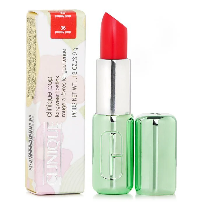 Clinique Pop Longwear Lipstick Satin - # 36 Poppy Pop 3.9g/0.13oz - Image 2