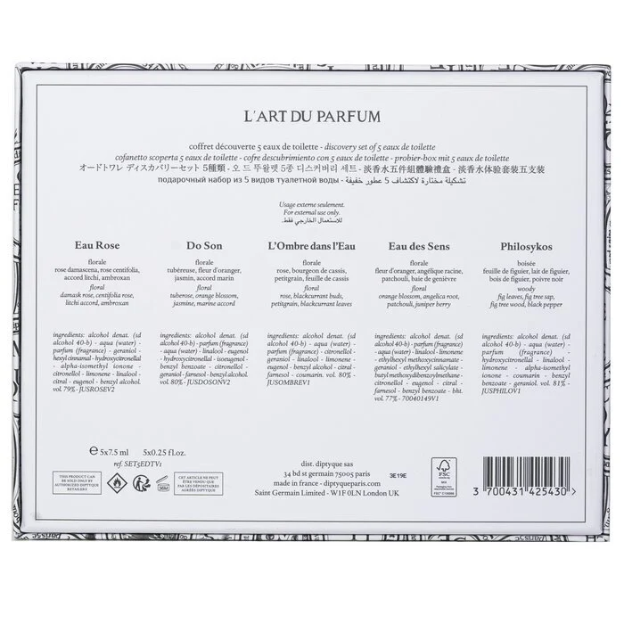 Diptyque Discovery Set (5x Eau De Toilette) 5x7.5ml - Image 3