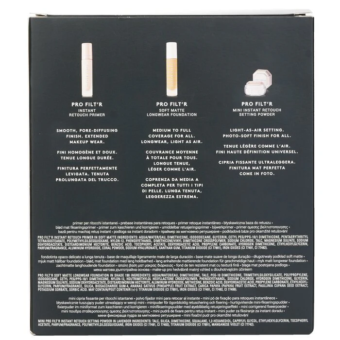 Fenty Beauty by Rihanna Pro Filt'R Soft Matte Complexion Kit: Foundation 32ml + Primer 32ml + Instant Retouch Setting Powder 7.8g - #190 3pcs - Image 3