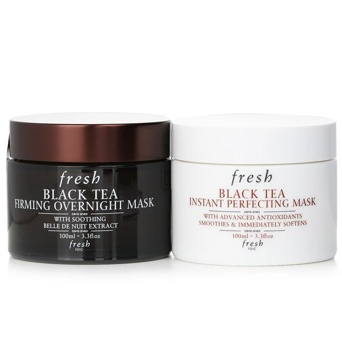 Fresh Black Tea Age-Delay For Night & Day Set: Black Tea Instant Perfecting Mask 100ml + Black Tea Firming Overnight Mask 100ml 2x100ml/3.3oz - Image 2