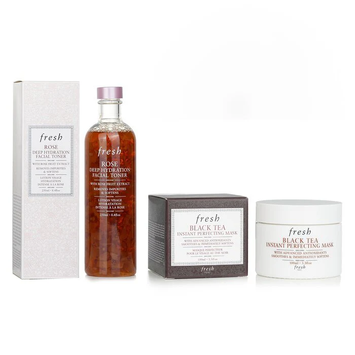 Fresh Black Tea Instant Perfecting Mask + Rose Deep Hydration Facial Toner 2pcs - Image 2