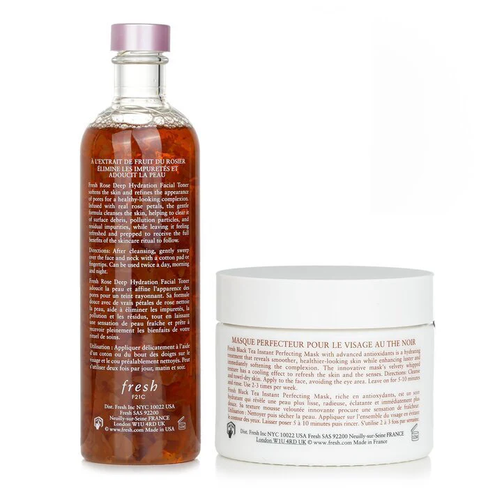 Fresh Black Tea Instant Perfecting Mask + Rose Deep Hydration Facial Toner 2pcs - Image 3
