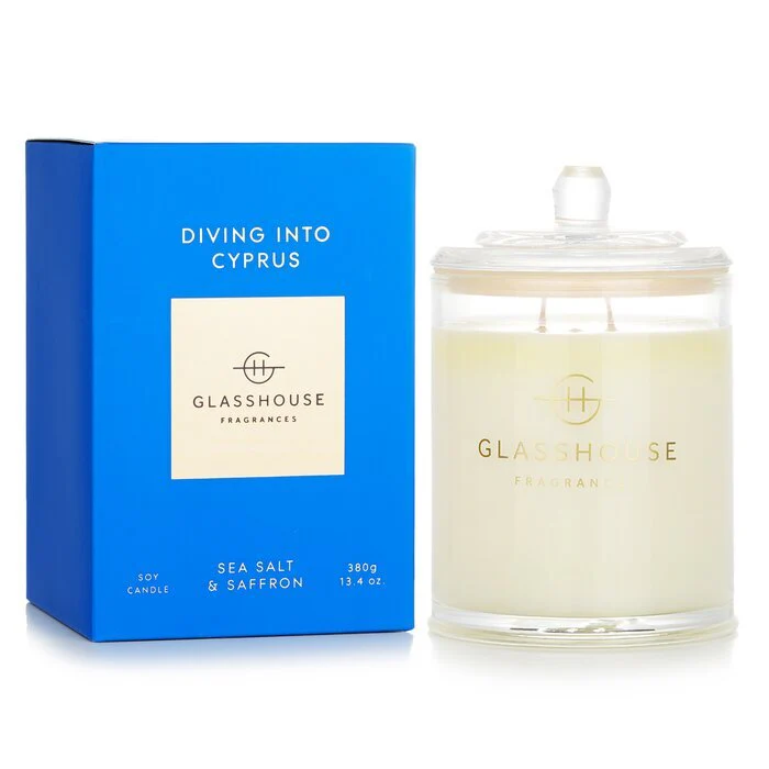 Glasshouse Triple Scented Soy Candle - Diving Into Cyprus (Sea Salt & Saffron) 380g/13.4oz - Image 2