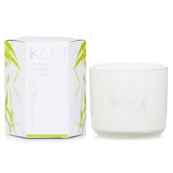iKOU Eco-Luxury Aromacology Natural Wax Candle Glass - Happiness (Coconut & Lime) 85g - Image 2