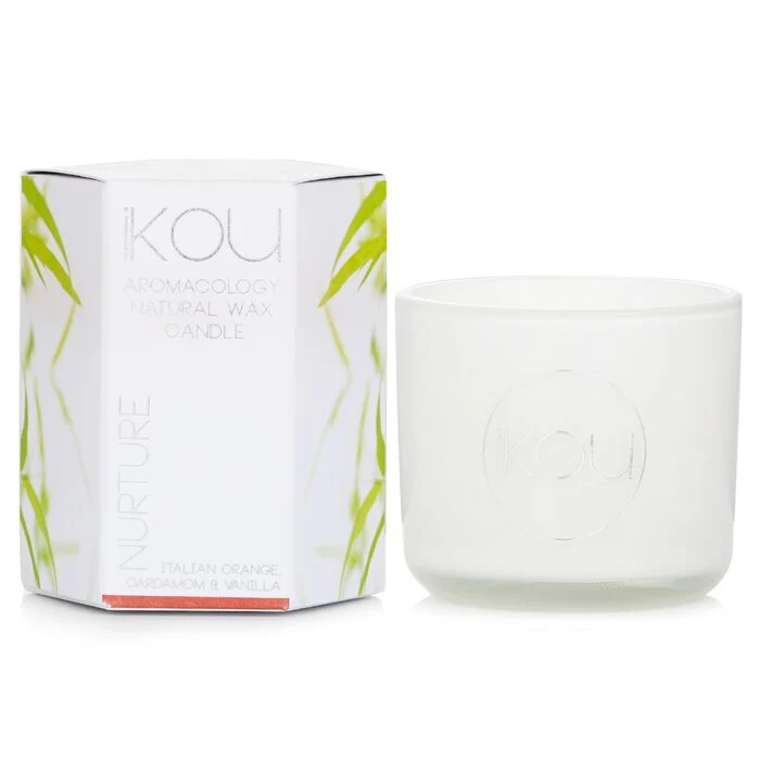 iKOU Eco-Luxury Aromacology Natural Wax Candle Glass - Nurture (Italian Orange Cardamom & Vanilla) 85g - Image 2