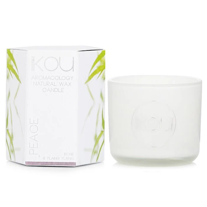 iKOU Eco-Luxury Aromacology Natural Wax Candle Glass - Peace (Rose & Ylang Ylang) 85g - Image 2
