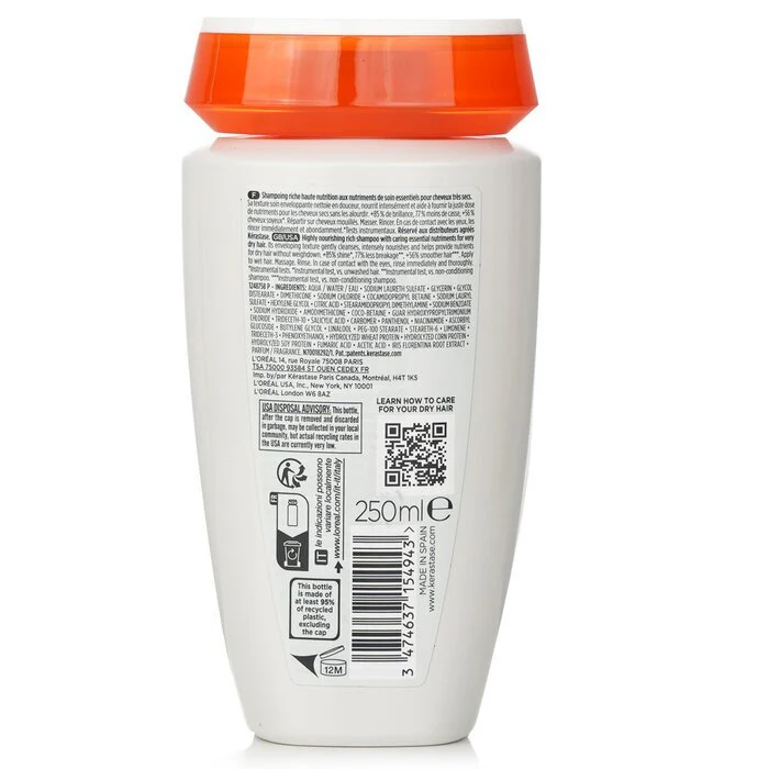 Kerastase Nutritive Bain Satin Riche High Nutrition Rich Shampoo With Essential Nutriments (Very Dry Hair) 250ml/8.5oz - Image 3