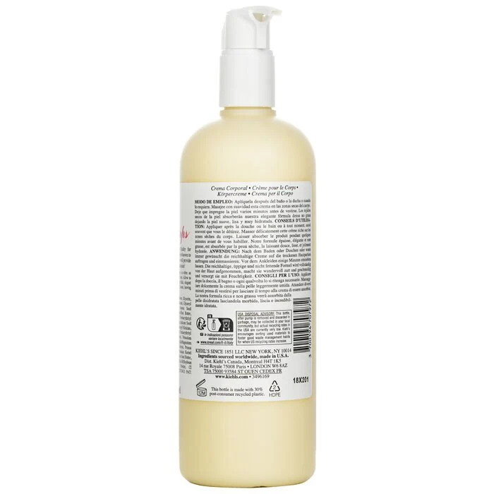 Kiehl's Creme De Corps Body Moisturizer with Pump 500ml - Image 3