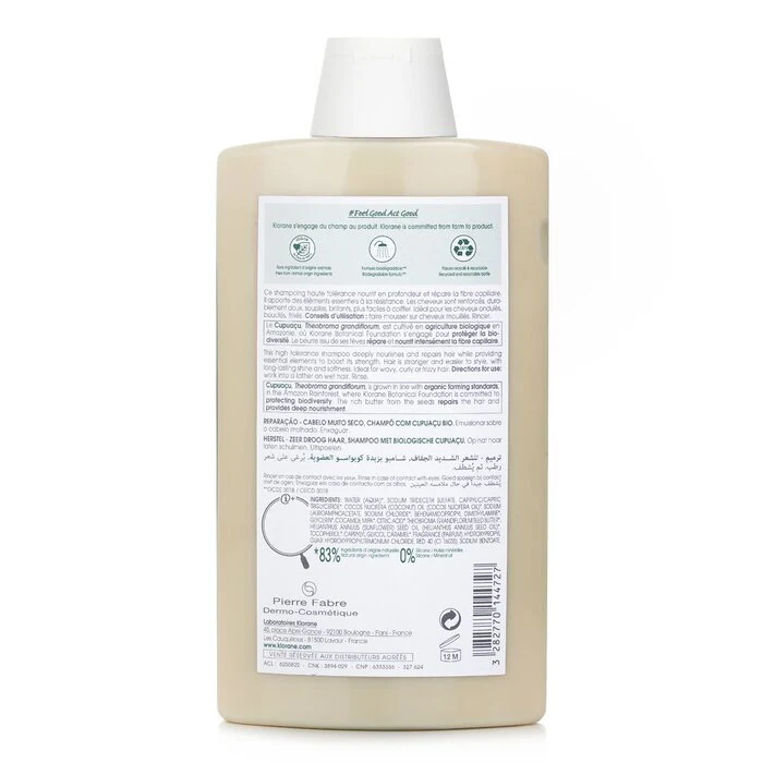 Klorane Shampoo With Organic Cupuacu (Reparing Very Dry Hair) 400ml/13.5oz - Image 3