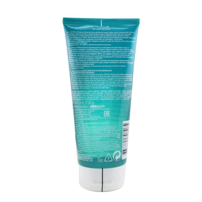 La Roche Posay Effaclar Micro-Peeling Purifying Gel - For Acne-Prone Skin 200ml - Image 3