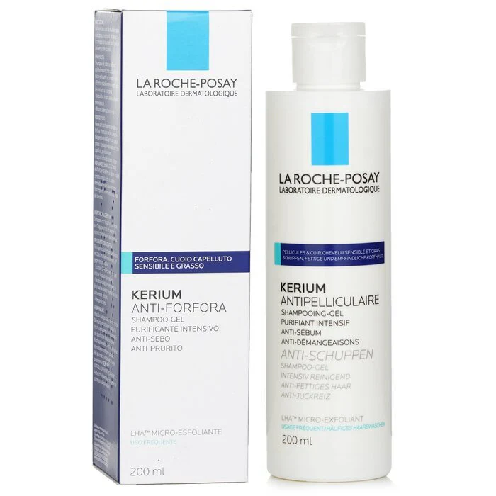 La Roche Posay Kerium Anti-Dandruff Micro-Exfoliating LHA Gel Shampoo (For Oily Scalp) 200ml - Image 2