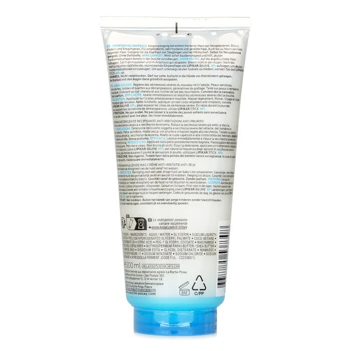 La Roche Posay Lipikar Syndet AP+ Lipid Replenishing Cream Wash 200ml/6.7oz - Image 3