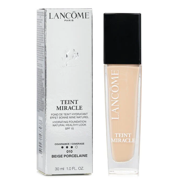 Lancome Teint Miracle Hydrating Foundation Natural Healthy Look SPF 15 - 010 Beige Porcelaine 30ml - Image 2