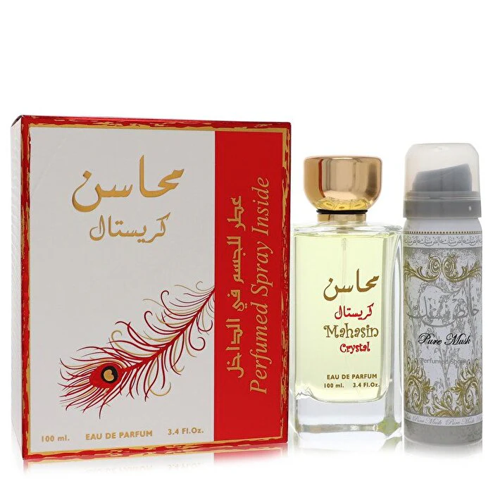 Lattafa Mahasin Crystal Eau De Parfum Spray with Deodorant Spray 3.4 oz 100ml/3.4oz