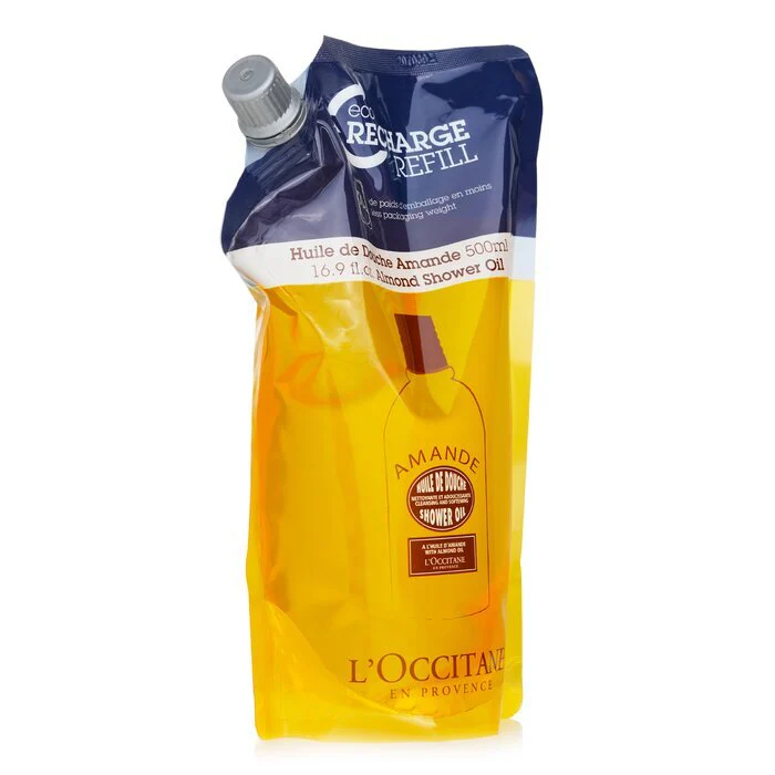 L'Occitane Almond Cleansing & Softening Shower Oil (Eco-Refill) 500ml/16.9oz - Image 2