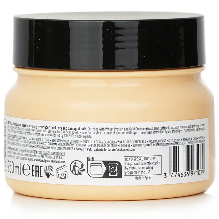 L'Oreal Professionnel Serie Expert - Absolut Repair Gold Quinoa + Protein Instant Resurfacing Mask (For Dry and Damaged Hair) 250ml/8.5oz - Image 3
