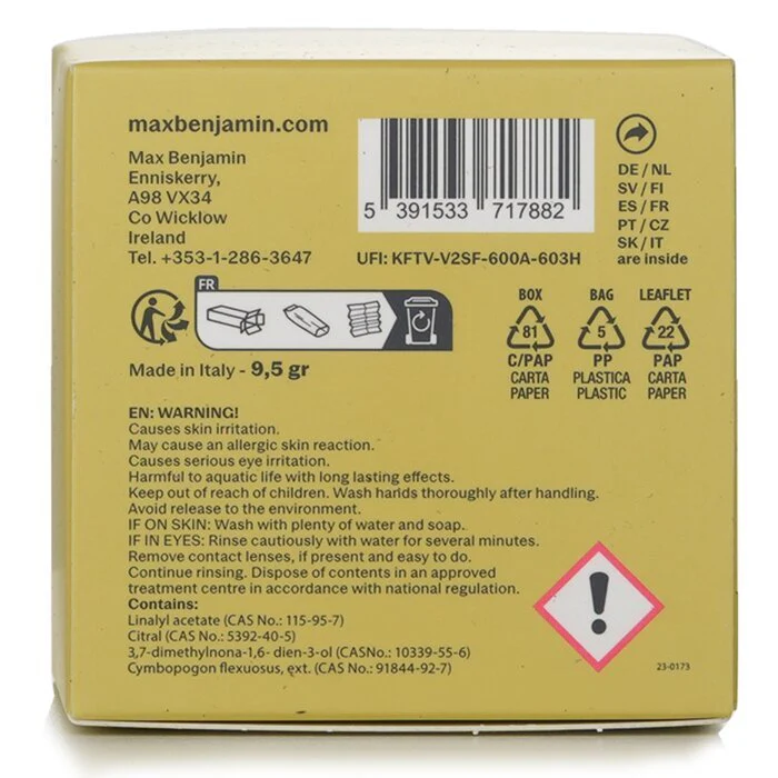 Max Benjamin Car Fragrance - Lemongrass & Ginger 1pc - Image 3