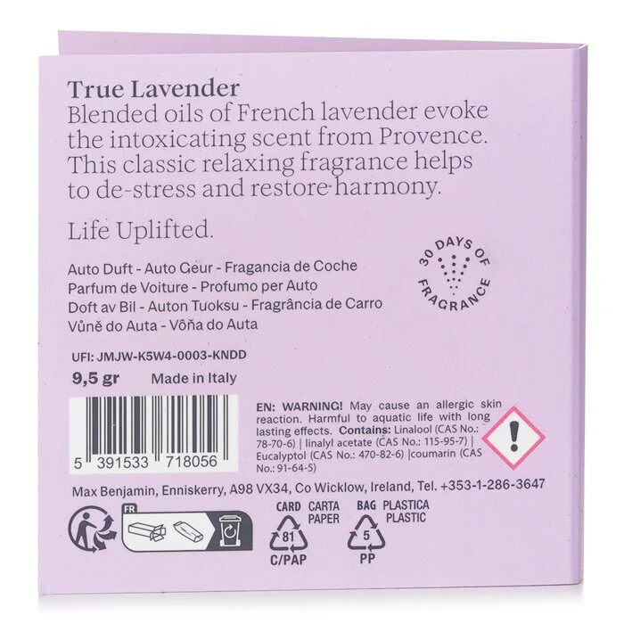 Max Benjamin Car Fragrance Refill - True Lavender 1pc - Image 3