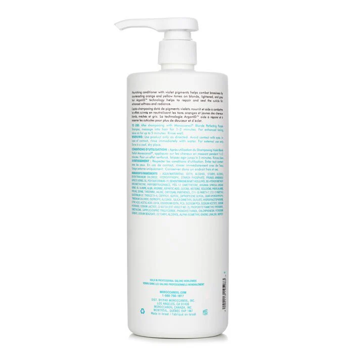 Moroccanoil Blonde Perfecting Purple Conditioner (For Blonde, Lightened Or Grey Hair) 1000ml/33.8oz - Image 3