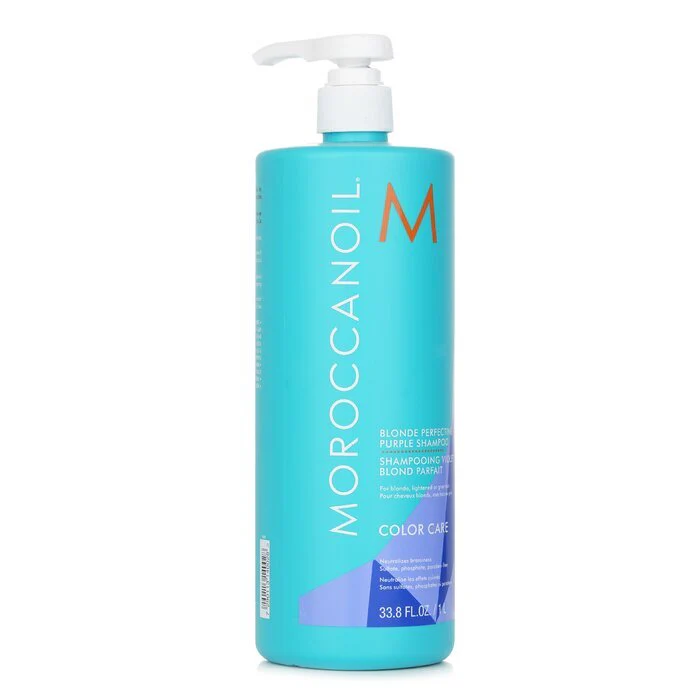 Moroccanoil Blonde Perfecting Purple Shampoo (For Blonde, Lightened Or Grey Hair) 1000ml - Image 2