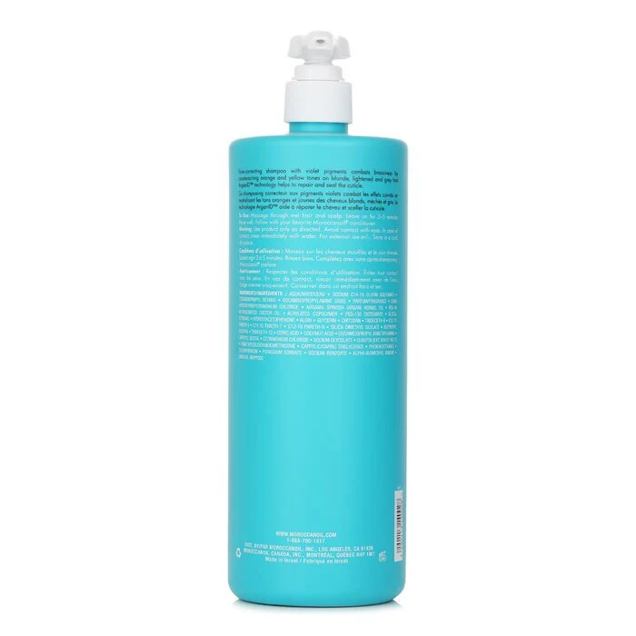 Moroccanoil Blonde Perfecting Purple Shampoo (For Blonde, Lightened Or Grey Hair) 1000ml - Image 3
